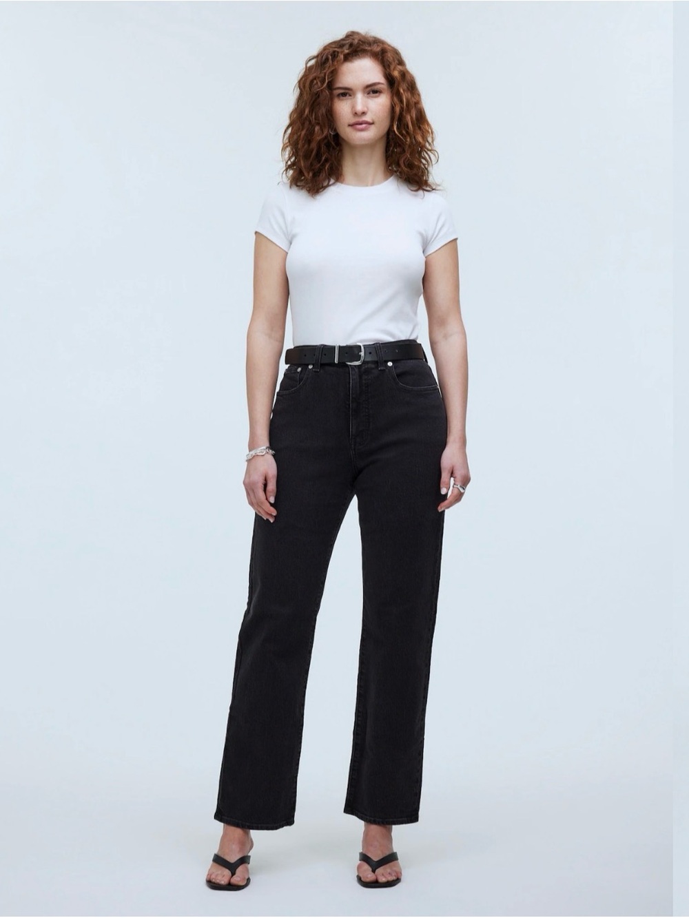 Madewell Women’s 90’s Curvy Straight Jeans in Washed Black Size 31 / 12